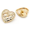 Гудзик Quilted heart LuxFabric на ніжці метал 17х17 мм 1 шт. Золотистий