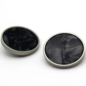 Пуговица Pearl сircle thin LuxFabric на ножке металл 18 мм 1 шт. Черный