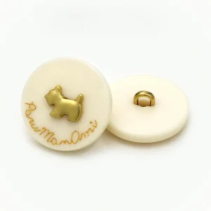 Гудзик Scotch Terrier LuxFabric на ніжці пластик 15 мм 1 шт. Айворі