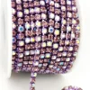 Стразовий ланцюг ss12 (3 мм) 1 м Violet АВ lilac