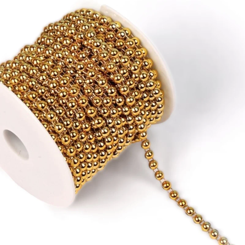 Полубусины на нитке 4 мм 1 м Золото Gold_АА079