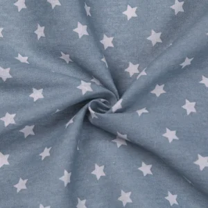 Тканина 55% льон 45% бавовна 160 г/м² 1,5 м 1 м принт Small star Blue