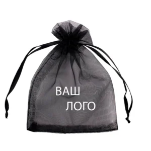Мішечок органза 9×12 см (±5 мм) чорний з вашим логотипом