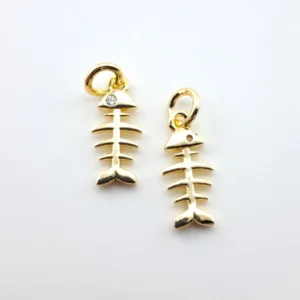 Підвіска fish skeleton 14К позолота 6х16 мм 1 шт. Золото