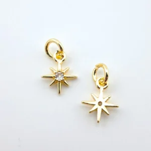 Підвіска star zirconium 14К позолота 8х13 мм 1 шт. Золото