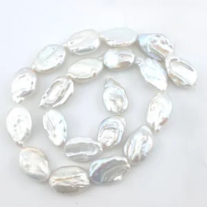 Жемчужины Oval Luxe Pearl 12-14 мм ±38 см 20 шт. Серебряный