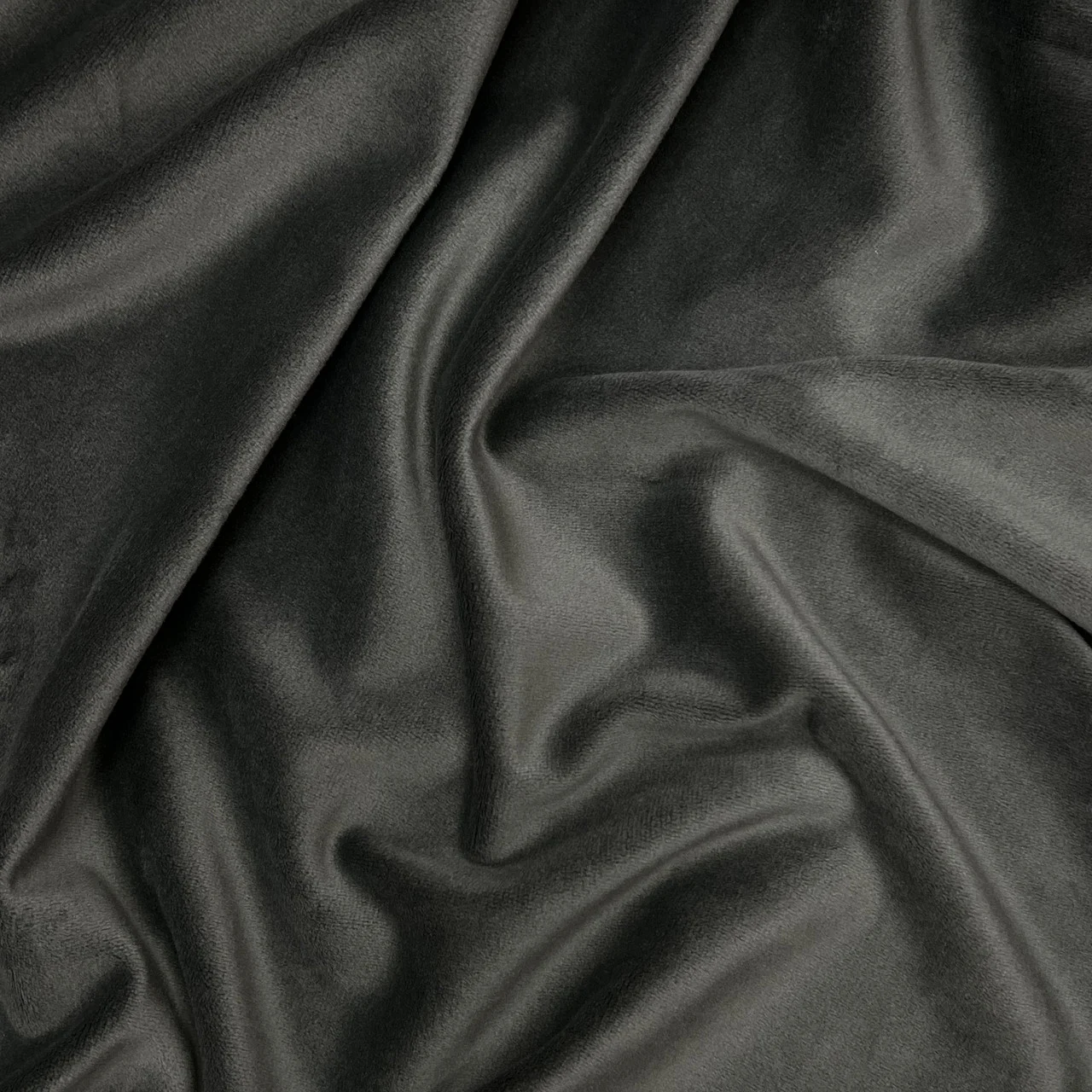 Ткань велюр стрейч LuxFabric 220 г/м² 1,50 м Серо-оливковый — изображение 2