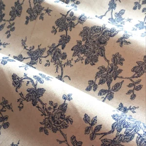 Тканина 55% льон 45% бавовна 180 г/м2 1,5 м 1 м принт Vintage blue floral