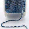 Стразовий ланцюг ss6 (2 мм) 1 м Blue zircon silver