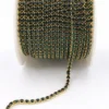 Стразовий ланцюг ss8 (2,5 мм) 1 м Emerald gold