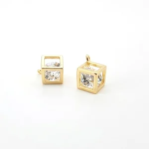 Підвіска метал Crystal cube 12х15и мм 1 шт. Прозорий