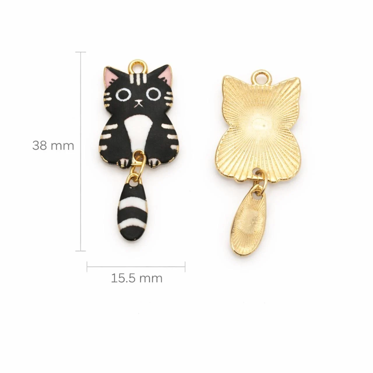 Підвіска метал Lucky Cat Charm 15,5х38 мм 1 шт. Чорний - Зображення 2
