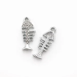 Підвіска метал fish skeleton 9х22 мм 1 шт. Срібний
