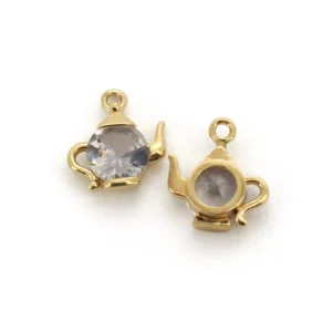 Підвіска метал Crystal teapot з з цирконом 11х13 мм 1 шт. Золотий
