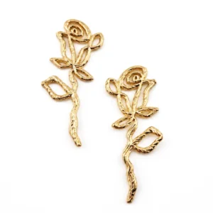 Підвіска Blooming Rose мідна 18К позолота 17,5х36,5 мм 1 шт. Золото