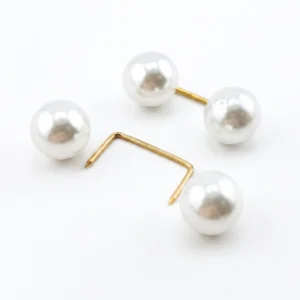 Брошка Pearl Duet для одягу 32 мм 1 шт. Білий