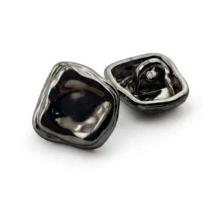 Гудзик Rounded Square LuxFabric на ніжці метал 10х10,5 мм 1 шт. Чорний нікель