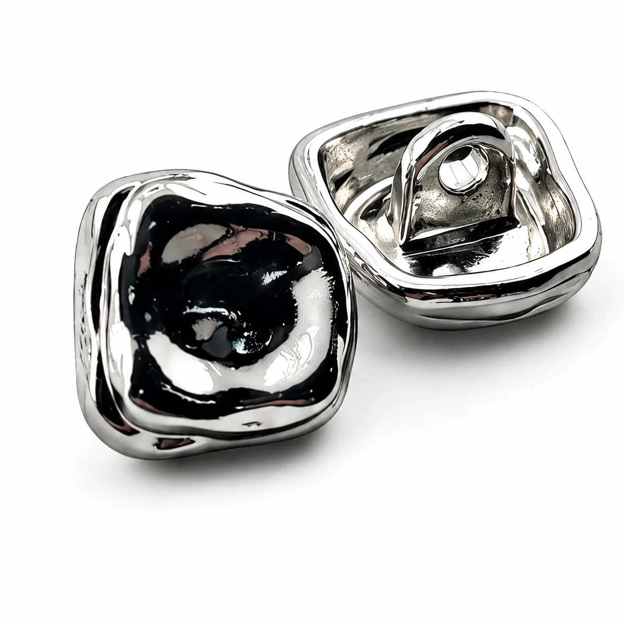 Гудзик Rounded Square LuxFabric на ніжці метал 10х10,5 мм 1 шт. Платина
