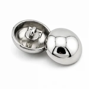Гудзик Round Dome LuxFabric на ніжці метал 15 мм 1 шт. Платина