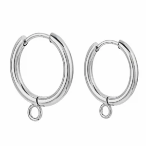 Сережки Конго Simple нерж. сталь 14х2 мм Ø 10 мм 1 пара Платина