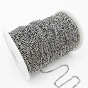 Ланцюг паяний нержавіюча сталь LS Cable Chain 2,4х3х0,5 мм 1 м Платина
