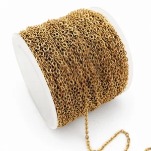 Цепь паяная нержавеющая сталь LS Cable Chain 1,6х2,4х0,3 мм 1 м Золотистый