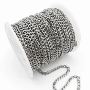 Ланцюг нержавіюча сталь LS Curb Chain 2,9х4,5х0,8 мм 1 м Платина