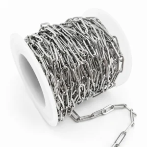 Цепь паяная нержавеющая сталь LS Paperclip 4х12х0,8 мм 1 м Платина