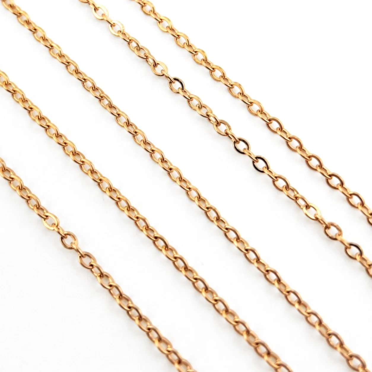 Ланцюг паяний нержавіюча сталь LS Cable Chain 1,6х2,4х0,3 мм 1 м Золотистий - Зображення 2