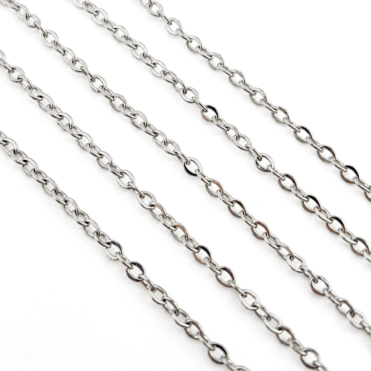 Цепь паяная нержавеющая сталь LS Cable Chain 1,6х2,4х0,3 мм 1 м Платина — изображение 2