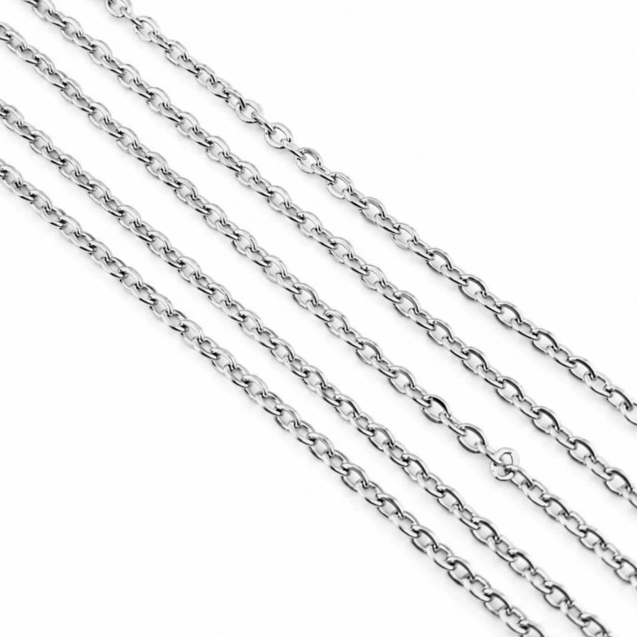 Ланцюг паяний нержавіюча сталь LS Cable Chain 2,4х3х0,5 мм 1 м Платина - Зображення 2